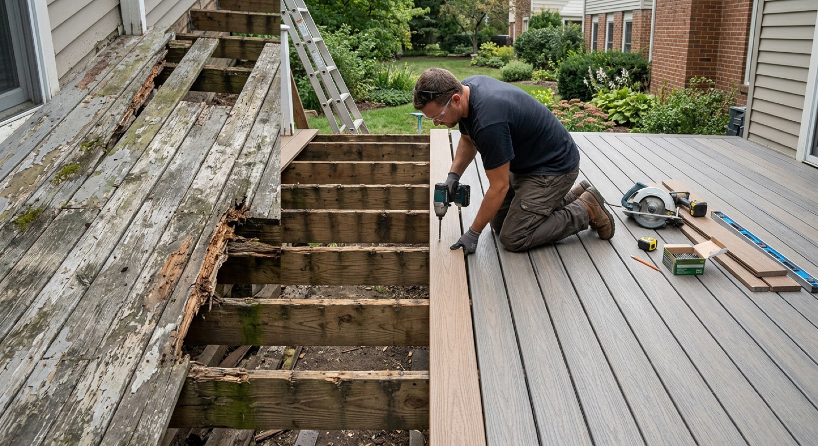 Deck repair and board replacement in Rock Hill